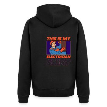 Elektriker Hobby Elektroarbeiter Handwerker - Unisex Premium Bio Zip Hoodie - Schwarz - Hinten - Nico (187cm)