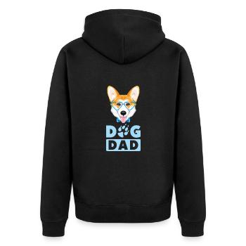 Walisischer Corgi Hund Vater - Unisex Premium Bio Zip Hoodie - Schwarz - Hinten - Nico (187cm)