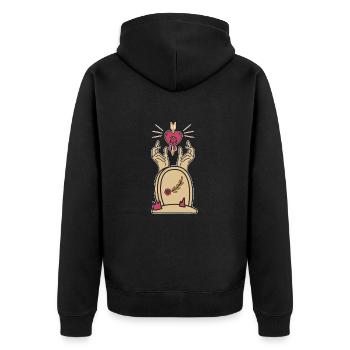 Anti Saint-Valentin Fille alternative - Veste à capuche bio Premium Unisexe - noir - Dos - Nico (187cm)