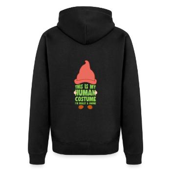 C’est mon costume humain Je suis un cadeau d’amoureux des gnomes - Veste à capuche bio Premium Unisexe - noir - Dos - Nico (187cm)