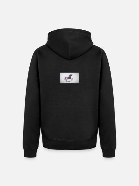 Glitzerndes Einhorn-Mosaik - Unisex Premium Bio Zip Hoodie - Schwarz
