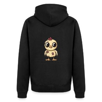 Huhn Halloween Comic Lustig - Unisex Premium Bio Zip Hoodie - Schwarz - Hinten - Nico (187cm)