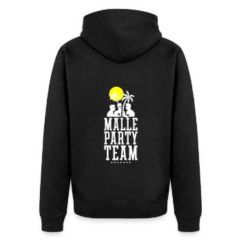 Malle Party Team Urlaub Mallorca - Unisex Premium Bio Zip Hoodie - Schwarz - Hinten - Nico (187cm)