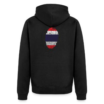 Empreintes digitales - Thaïlande - Veste à capuche bio Premium Unisexe - noir - Dos - Nico (187cm)