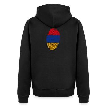 Fingerprint i love roots armenia armenia - Unisex Premium Organic Zip Hoodie - black - Back - Nico (187cm)