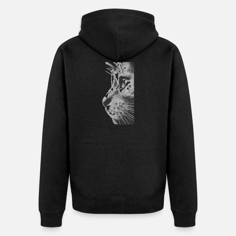 Visage du chat - Veste à capuche bio Premium Unisexe - noir