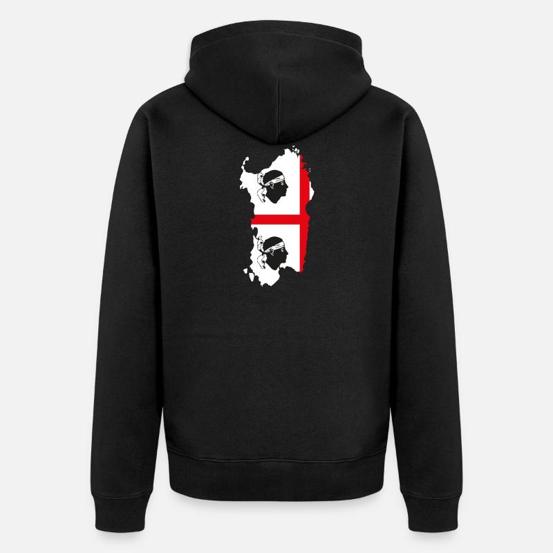Drapeau de l'île de Sardaigne - Veste à capuche bio Premium Unisexe - noir
