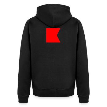 gut gemacht - Unisex Premium Bio Zip Hoodie - Schwarz - Hinten - Nico (187cm)