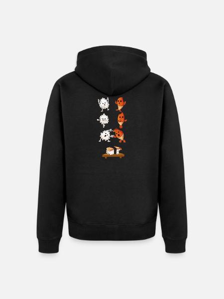Sushi Fusion Rice & Salmon - Unisex Premium Organic Zip Hoodie - black