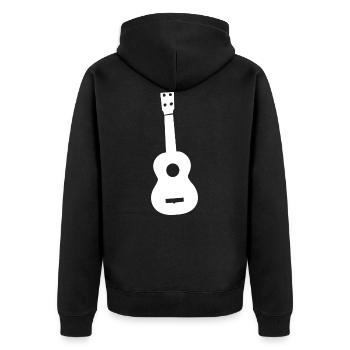 gitarre - Unisex Premium Bio Zip Hoodie - Schwarz - Hinten - Nico (187cm)