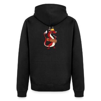 Chinese dragon at work - Unisex Premium Organic Zip Hoodie - black - Back - Nico (187cm)