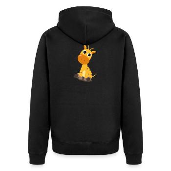 Baby Giraffe Giraffe Baby Giraffe Sugar Sweet Comic - Unisex Premium Organic Zip Hoodie - black - Back - Nico (187cm)
