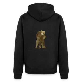 große Bärenliebe - Unisex Premium Bio Zip Hoodie - Schwarz - Hinten - Nico (187cm)