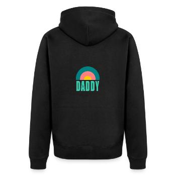 DADDY. DAD. DAD. FATHER's DAY. HAPPY BIRTHDAY DAD. - Unisex Premium Organic Zip Hoodie - black - Back - Nico (187cm)