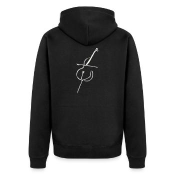 Pure cello white - Unisex Premium Organic Zip Hoodie - black - Back - Nico (187cm)
