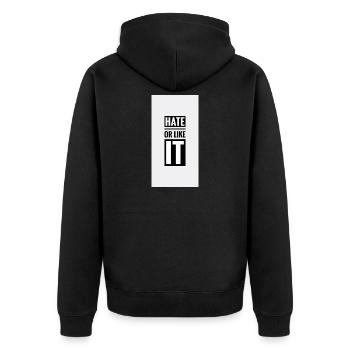 NG20220913 044511 01 - Unisex Premium Bio Zip Hoodie - Schwarz - Hinten - Nico (187cm)