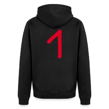 1 Number One Number Red Birthday - Unisex Premium Organic Zip Hoodie - black - Back - Nico (187cm)