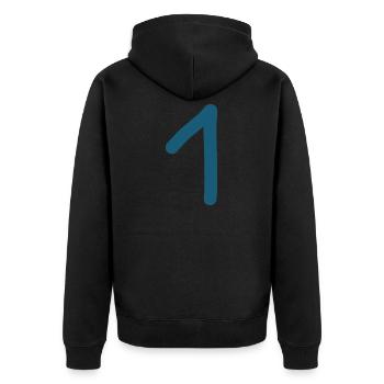 1 Number One Number Birthday - Unisex Premium Organic Zip Hoodie - black - Back - Nico (187cm)