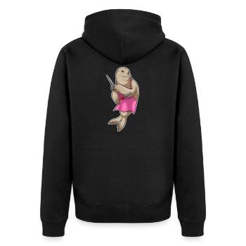 Sceaux-coiffeur Seal - Veste à capuche bio Premium Unisexe - noir - Dos - Nico (187cm)