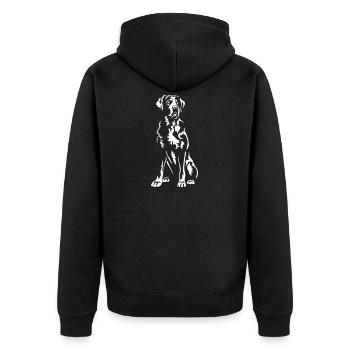 Large Swiss Mountain Dog "Black Edition" - Unisex Premium Organic Zip Hoodie - black - Back - Nico (187cm)