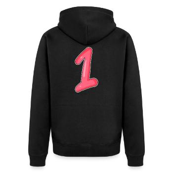 1 - Unisex Premium Organic Zip Hoodie - black - Back - Nico (187cm)
