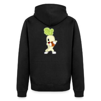 Radieschen Basketballspieler Basketball - Unisex Premium Bio Zip Hoodie - Schwarz - Hinten - Nico (187cm)
