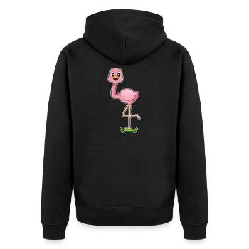 Flamingo Skater Skateboard - Veste à capuche bio Premium Unisexe - noir - Dos - Nico (187cm)