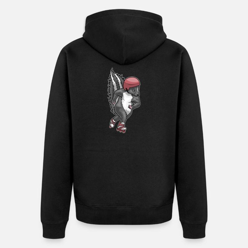 Stinktier Inline skating Rollschuhe - Unisex Premium Bio Zip Hoodie - Schwarz