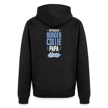 Border Collie chiens papa - Veste à capuche bio Premium Unisexe - noir - Dos - Nico (187cm)