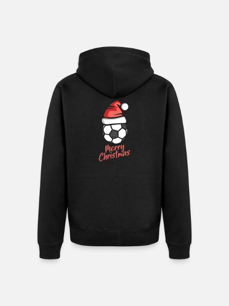 Weihnachten Fußball Santa Hut Design - Unisex Premium Bio Zip Hoodie - Schwarz
