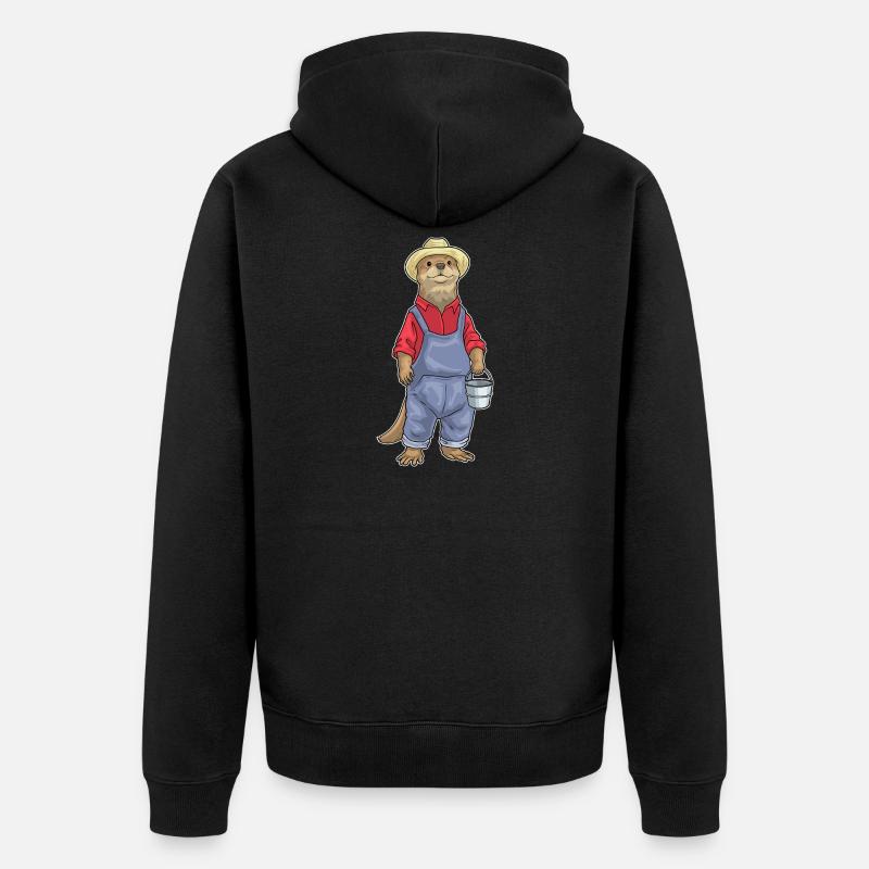 Ferme de seaux Otter Farmer - Veste à capuche bio Premium Unisexe - noir