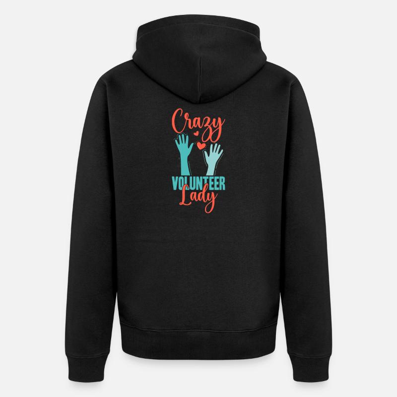Appréciation du Bénévolat Volontaire Folle Bénévole - Veste à capuche bio Premium Unisexe - noir