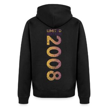 Limited Edition 2008 18th Birthday Gift - Unisex Premium Organic Zip Hoodie - black - Back - Nico (187cm)