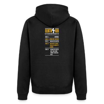 Elektriker Stundensatz Humor - Unisex Premium Bio Zip Hoodie - Schwarz - Hinten - Nico (187cm)