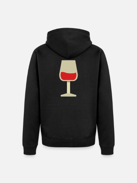 Weinglas - Unisex Premium Bio Zip Hoodie - Schwarz