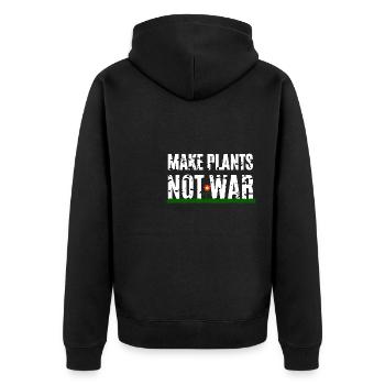 Faites des plantes pas la guerre - Veste à capuche bio Premium Unisexe - noir - Dos - Nico (187cm)