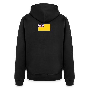 Niue - Unisex Premium Organic Zip Hoodie - black - Back - Nico (187cm)