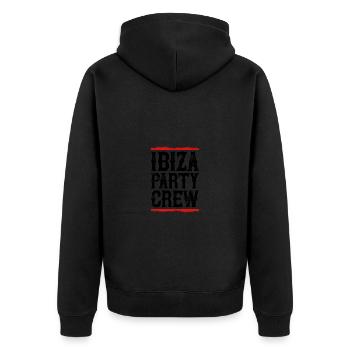 Ibiza Party Crew - Unisex Premium Organic Zip Hoodie - black - Back - Nico (187cm)