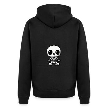 Skeleton Cute Halloween Baby - Unisex Premium Organic Zip Hoodie - black - Back - Nico (187cm)