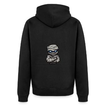 Mumie Halloween Comic - Unisex Premium Bio Zip Hoodie - Schwarz - Hinten - Nico (187cm)