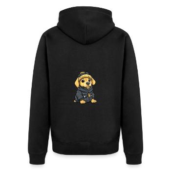 Labrador Dog Stylish - Unisex Premium Organic Zip Hoodie - black - Back - Nico (187cm)