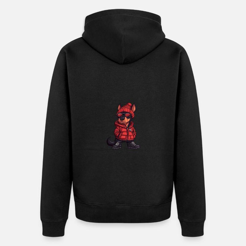 Doberman Chien Hiver - Veste à capuche bio Premium Unisexe - noir