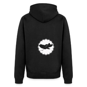 Schmetterling - Naturschutz - Umwelt - Insekt - Unisex Premium Bio Zip Hoodie - Schwarz - Hinten - Nico (187cm)