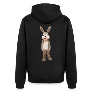 Lapin en peluche de lapin drôle - Veste à capuche bio Premium Unisexe - noir - Dos - Nico (187cm)