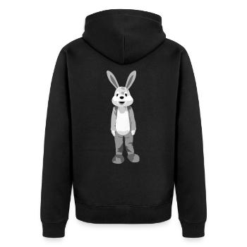 Lapin lapin rongeur en noir et blanc - Veste à capuche bio Premium Unisexe - noir - Dos - Nico (187cm)