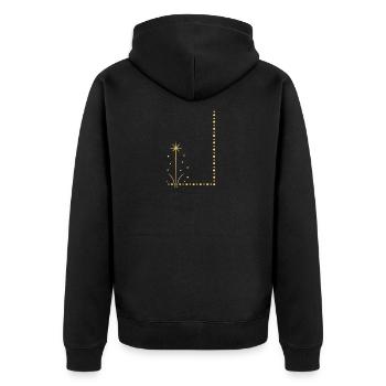 Plante étoile dorée sur le bord - Veste à capuche bio Premium Unisexe - noir - Dos - Nico (187cm)
