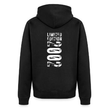 limited edition 2002 20th birthday - Unisex Premium Organic Zip Hoodie - black - Back - Nico (187cm)