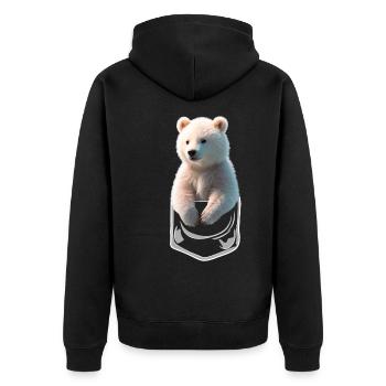 Polar Bear Polar Bear In Breast Pocket Shirt Pocket - Unisex Premium Organic Zip Hoodie - black - Back - Nico (187cm)