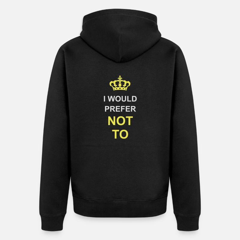 Je préfère ne pas - Veste à capuche bio Premium Unisexe - noir