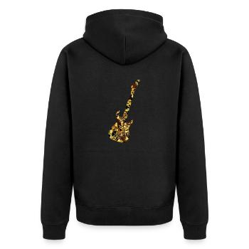 GialloInBolle Gitarre - Unisex Premium Bio Zip Hoodie - Schwarz - Hinten - Nico (187cm)